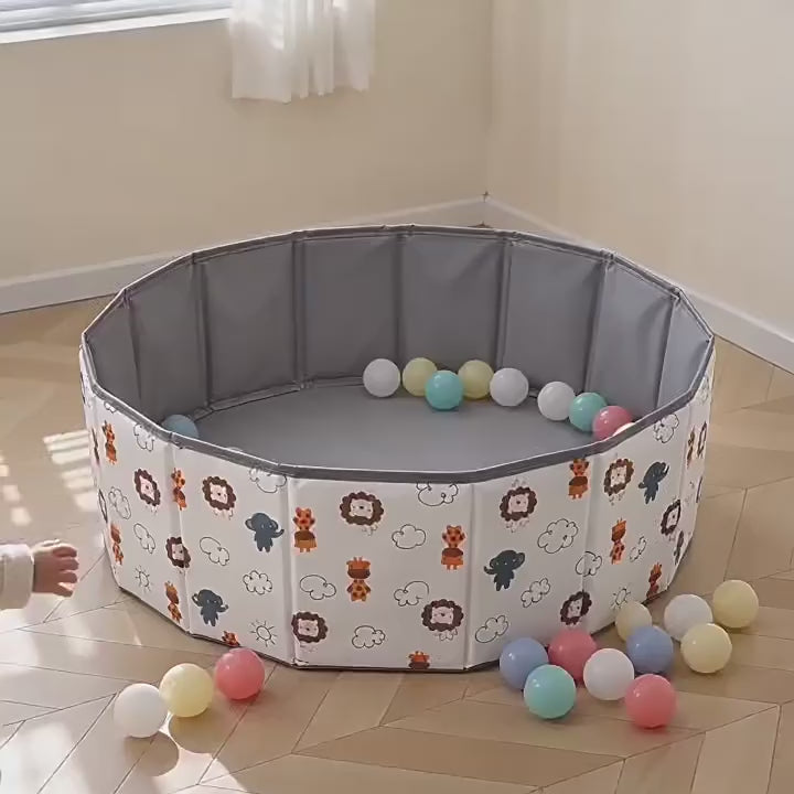 Original factory children's foldable ball pit, non-inflatable ball pit, indoor play fence, portable storage toy video 1