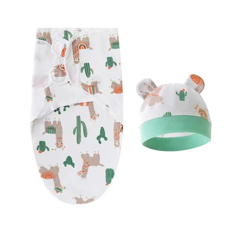 Pure cotton skin-friendly newborn baby wrap, easy to wear with, easy to change diapers, with a cap, give baby more protection - BaBy's World