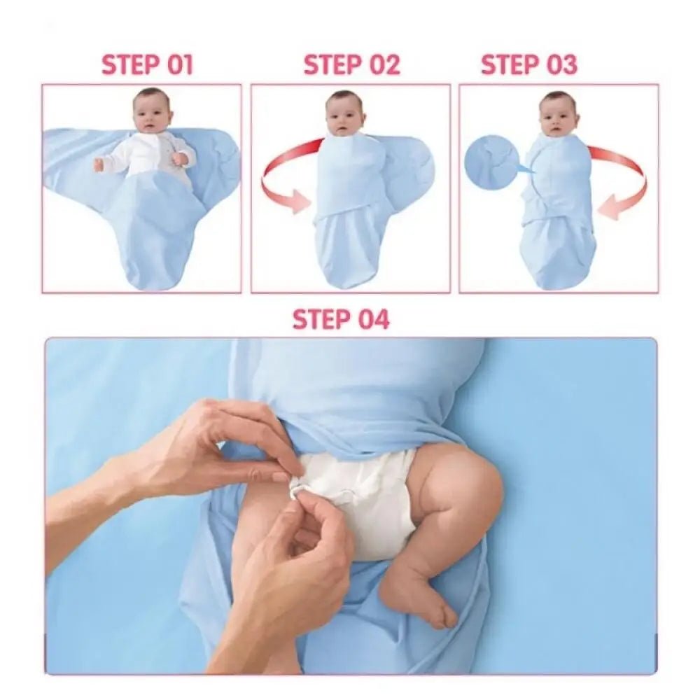 Pure cotton skin-friendly newborn baby wrap, easy to wear with, easy to change diapers, with a cap, give baby more protection - BaBy's World