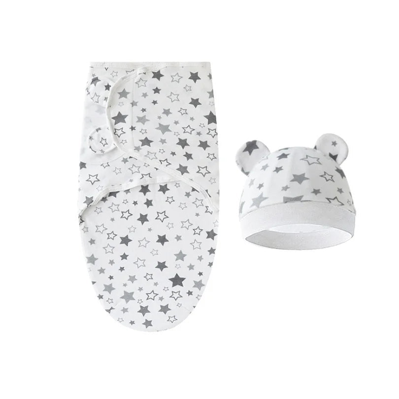 Pure cotton skin-friendly newborn baby wrap, easy to wear with, easy to change diapers, with a cap, give baby more protection - BaBy's World