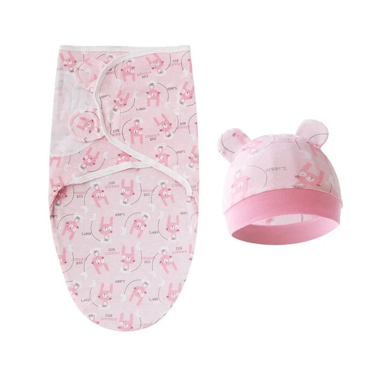 Pure cotton skin-friendly newborn baby wrap, easy to wear with, easy to change diapers, with a cap, give baby more protection - BaBy's World
