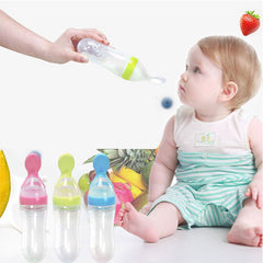 Silicone Squeeze Baby Feeding Bottle with Spoon Bangladesh