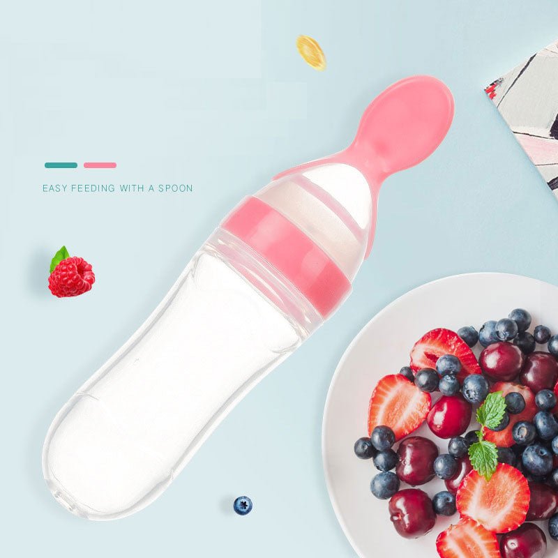 Silicone Squeeze Baby Feeding Bottle with Spoon Bangladesh - BaBy's World