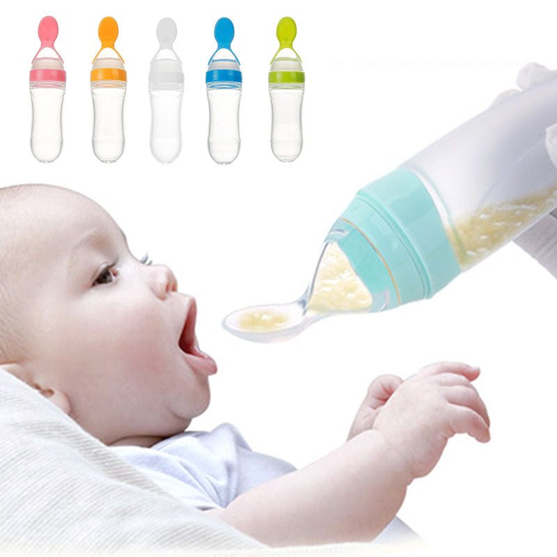 Silicone Squeeze Baby Feeding Bottle with Spoon Bangladesh - BaBy's World