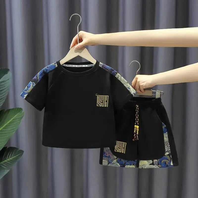 Summer Boy Clothes - Summer Baby Boy Clothes Set Children Girls Fashion Bear Printed T-shirts and Shorts 2pcs Suit Kid