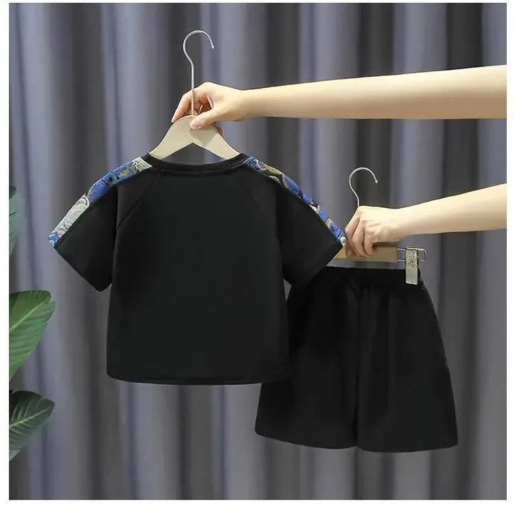 Summer Boy Clothes - Summer Baby Boy Clothes Set Children Girls Fashion Bear Printed T-shirts and Shorts 2pcs Suit Kid