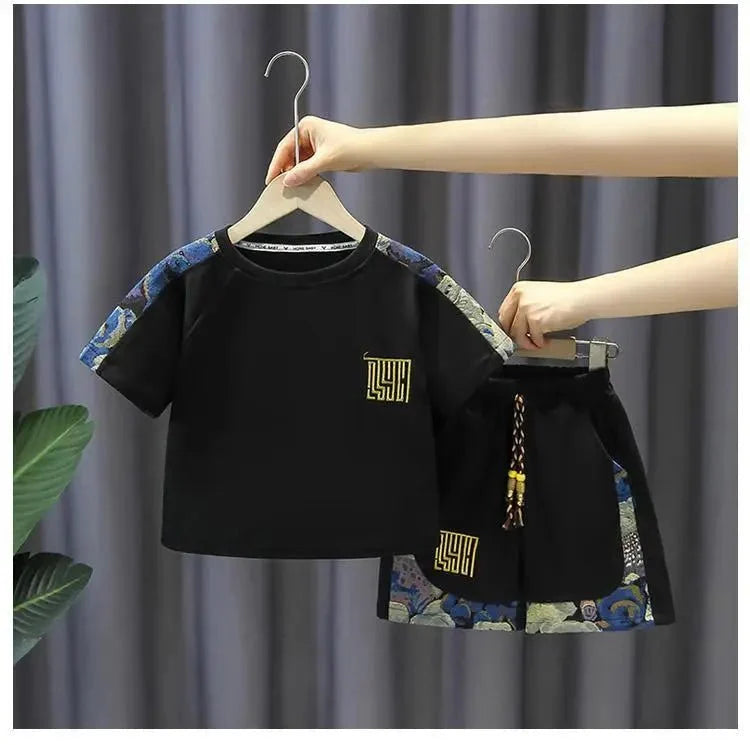 Summer Boy Clothes - Summer Baby Boy Clothes Set Children Girls Fashion Bear Printed T-shirts and Shorts 2pcs Suit Kid