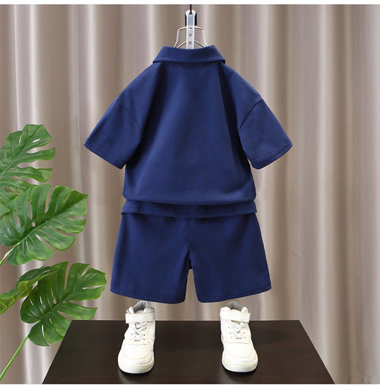 Summer Boys Clothes - Summer Baby Boys Clothes Suits Kids Patchwork POLO Shirts and Shorts 2pcs Suit Children Short Sleeve