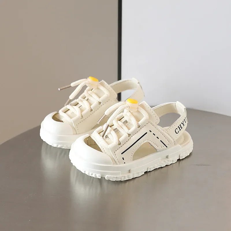 Summer Baby Sandals Toe-protection Boys Beach Shoes Kids Girls Sport Sandals Soft Bottom Toddler Shoes Sandalias (size 24-White)) - BaBy's World