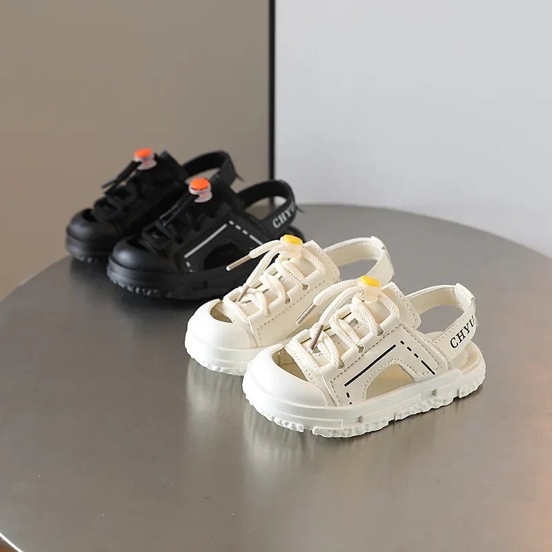 Summer Baby Sandals Toe-protection Boys Beach Shoes Kids Girls Sport Sandals Soft Bottom Toddler Shoes Sandalias (size 24-White)) - BaBy's World