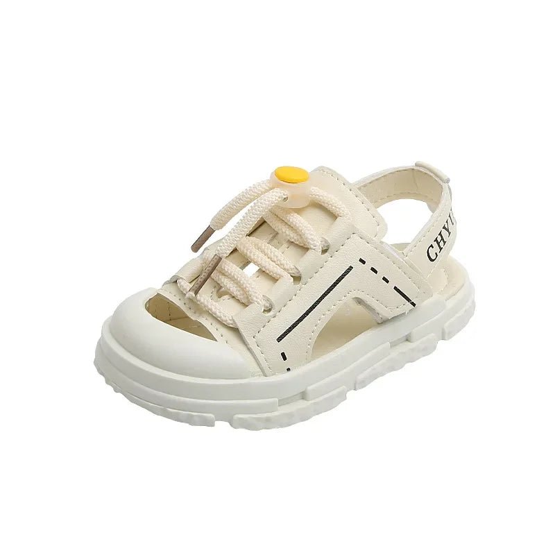 Summer Baby Sandals Toe-protection Boys Beach Shoes Kids Girls Sport Sandals Soft Bottom Toddler Shoes Sandalias (size 24-White)) - BaBy's World