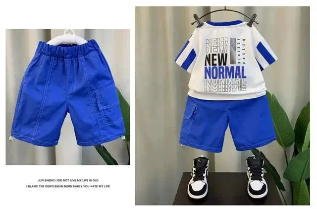 Summer Boy Clothing Suit New Children's Clothes Set Boys Short Sleeve T-Shirt Shorts - Boys Summer & Party Dresses - Baby's