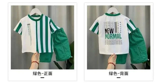 Summer Boy Clothing Suit New Children's Clothes Set Boys Short Sleeve T-Shirt Shorts - Boys Summer & Party Dresses - Baby's