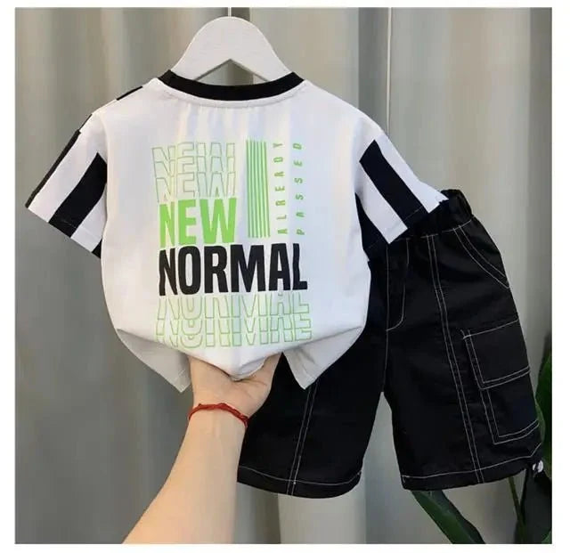 Summer Boy Clothing Suit New Children's Clothes Set Boys Short Sleeve T-Shirt Shorts - Boys Summer & Party Dresses - Baby's