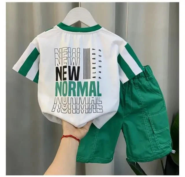 Summer Boy Clothing Suit New Children's Clothes Set Boys Short Sleeve T-Shirt Shorts - Boys Summer & Party Dresses - Baby's