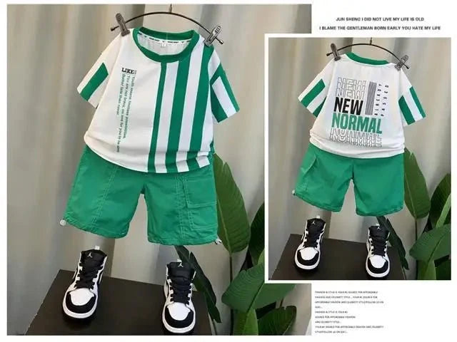 Summer Boy Clothing Suit New Children's Clothes Set Boys Short Sleeve T-Shirt Shorts - Boys Summer & Party Dresses - Baby's