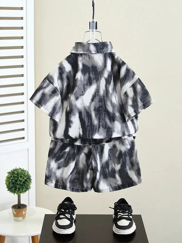 Summer Boys Clothes Suit Fashion Children's Shirt+Shorts 2Pcs/Set Toddler Wedding Party Suit Kids Vacation Outfit 2-11 Years
