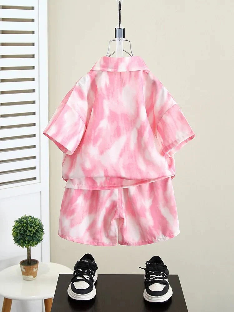 Summer Boys Clothes Suit Fashion Children's Shirt+Shorts 2Pcs/Set Toddler Wedding Party Suit Kids Vacation Outfit 2-11 Years