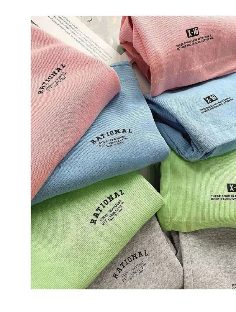 Summer Casual Boys Cotton Loose Alphabet T-shirt Tops+Short Pants Set School Kids Tracksuit Children 2-Piece Outfit Suit