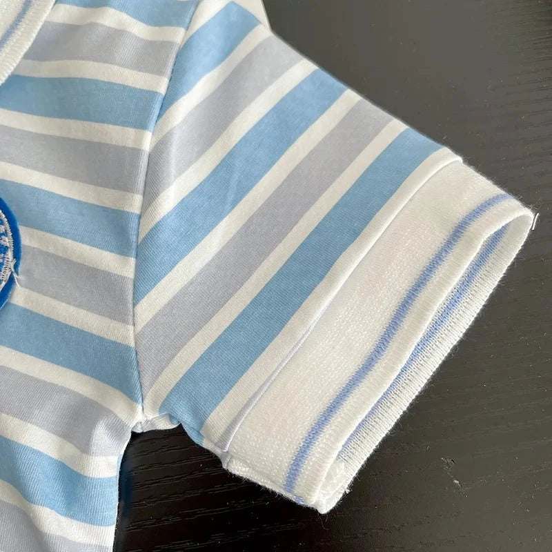 Summer Children Suits Boys Girls Short-sleeved Striped T-shirt +Shorts 2pcs/Set Babies Fashion Tracksuits Kids Casual