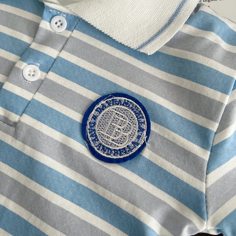 Summer Children Suits Boys Girls Short-sleeved Striped T-shirt +Shorts 2pcs/Set Babies Fashion Tracksuits Kids Casual