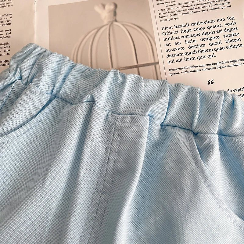 Summer Children Suits Boys Girls Short-sleeved Striped T-shirt +Shorts 2pcs/Set Babies Fashion Tracksuits Kids Casual