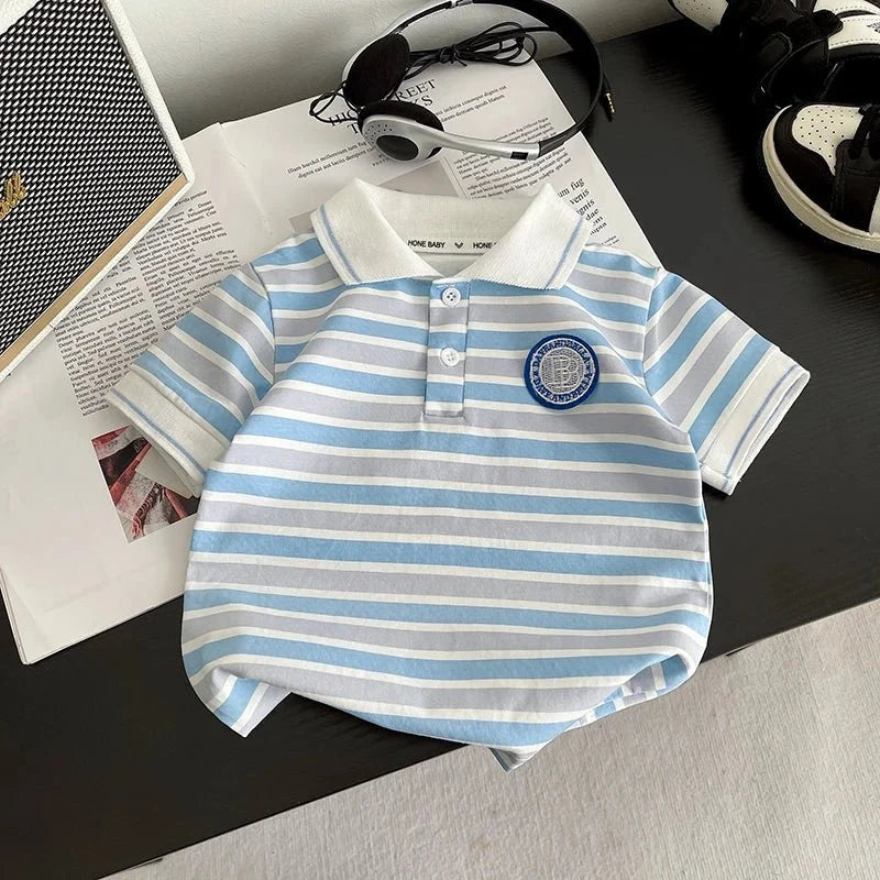 Summer Children Suits Boys Girls Short-sleeved Striped T-shirt +Shorts 2pcs/Set Babies Fashion Tracksuits Kids Casual