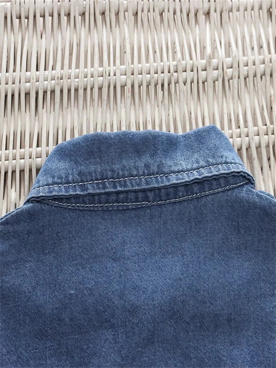 Summer Children Clothing - Summer Children's clothing denim suit for the baby T-shirt and jeans Two-piece set - Boys Summer