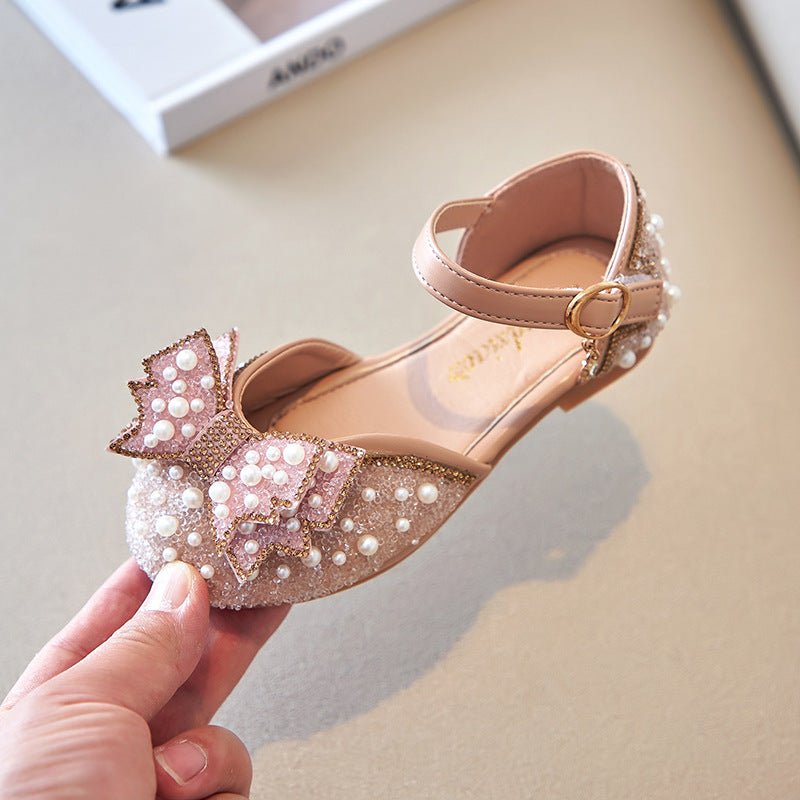 Summer Girls Pearl Bow Princess Shallow Mouth Pumps - BaBy's World