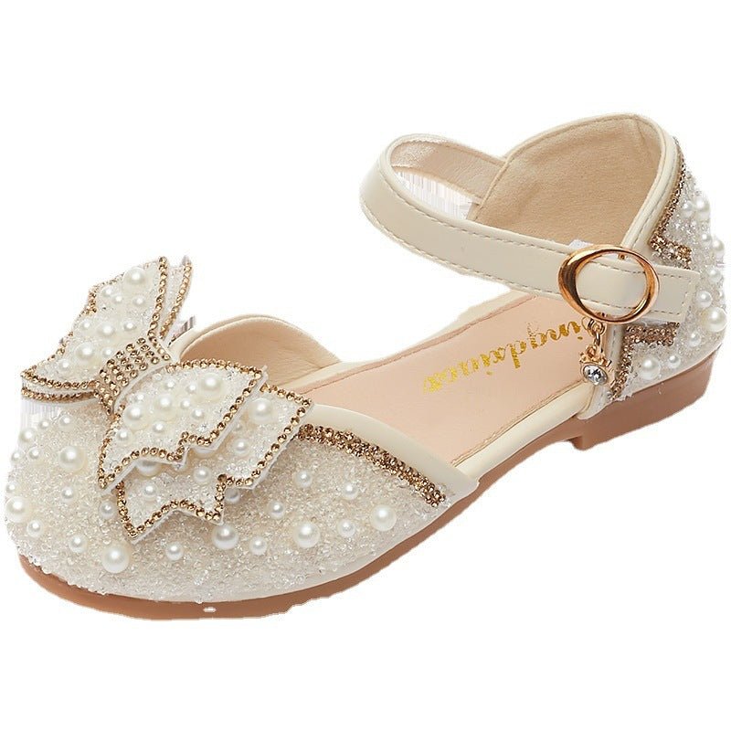 Summer Girls Pearl Bow Princess Shallow Mouth Pumps - BaBy's World