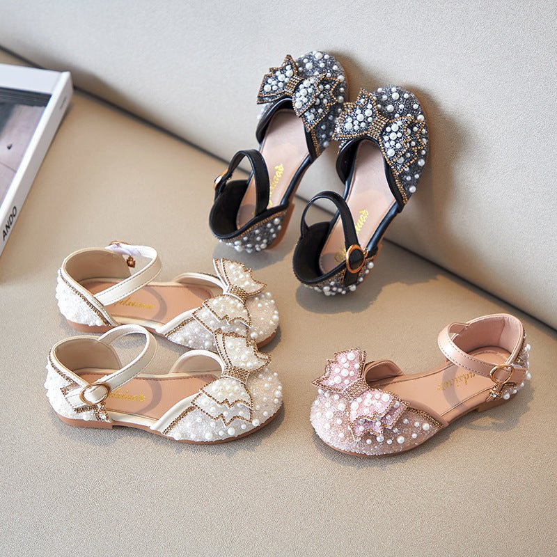 Summer Girls Pearl Bow Princess Shallow Mouth Pumps - BaBy's World