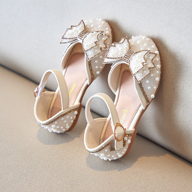 Summer Girls Pearl Bow Princess Shallow Mouth Pumps - BaBy's World