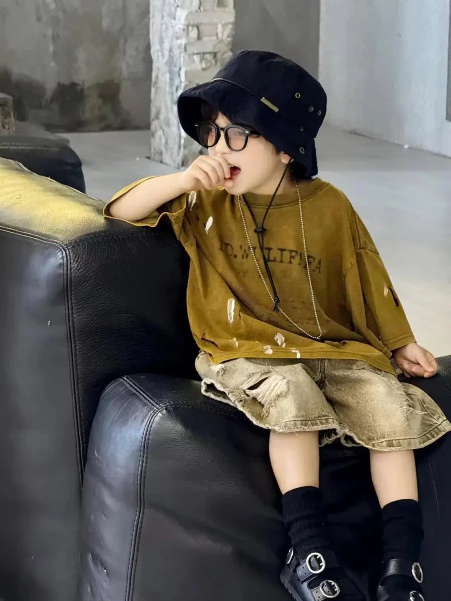 Summer Outfit New Perforated Denim Shorts Children's Clothing - Boys Summer & Party Dresses - Baby's World (view 8)