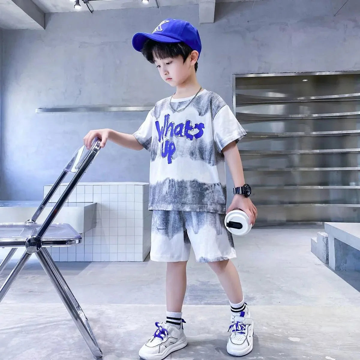 Teenage Boy Set kid clothing Suit Cotton Summer Outing Clothes Top Shorts 2PCS Clothing for Children's - Boys Summer & Party