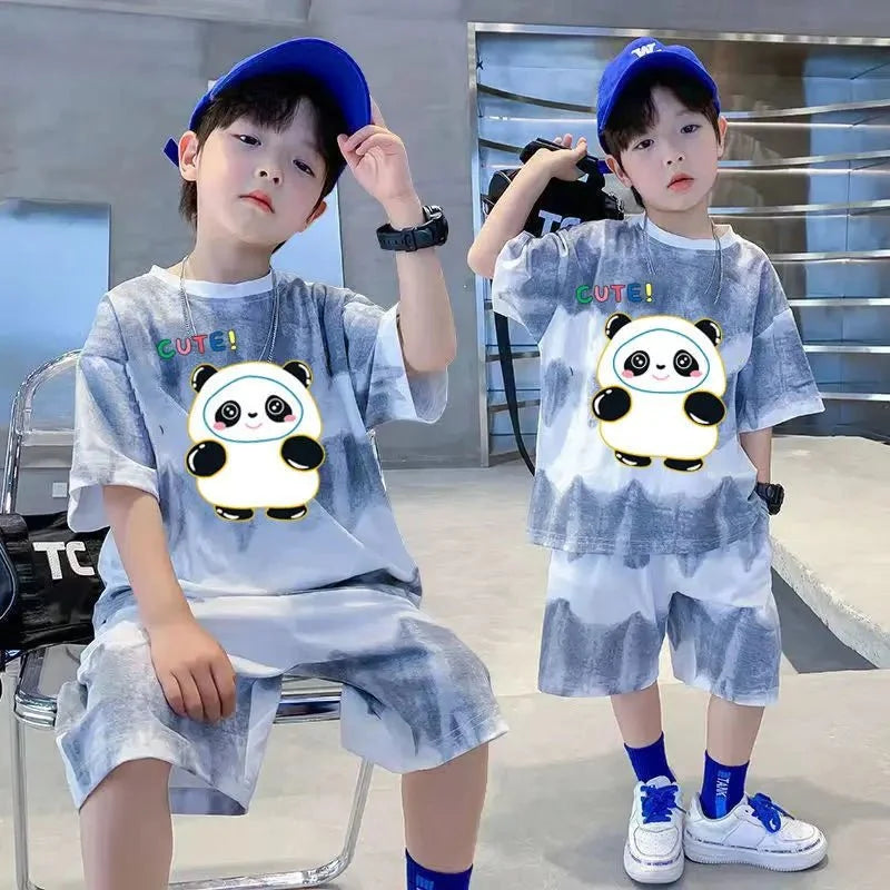 Teenage Boy Set kid clothing Suit Cotton Summer Outing Clothes Top Shorts 2PCS Clothing for Children's - Boys Summer & Party