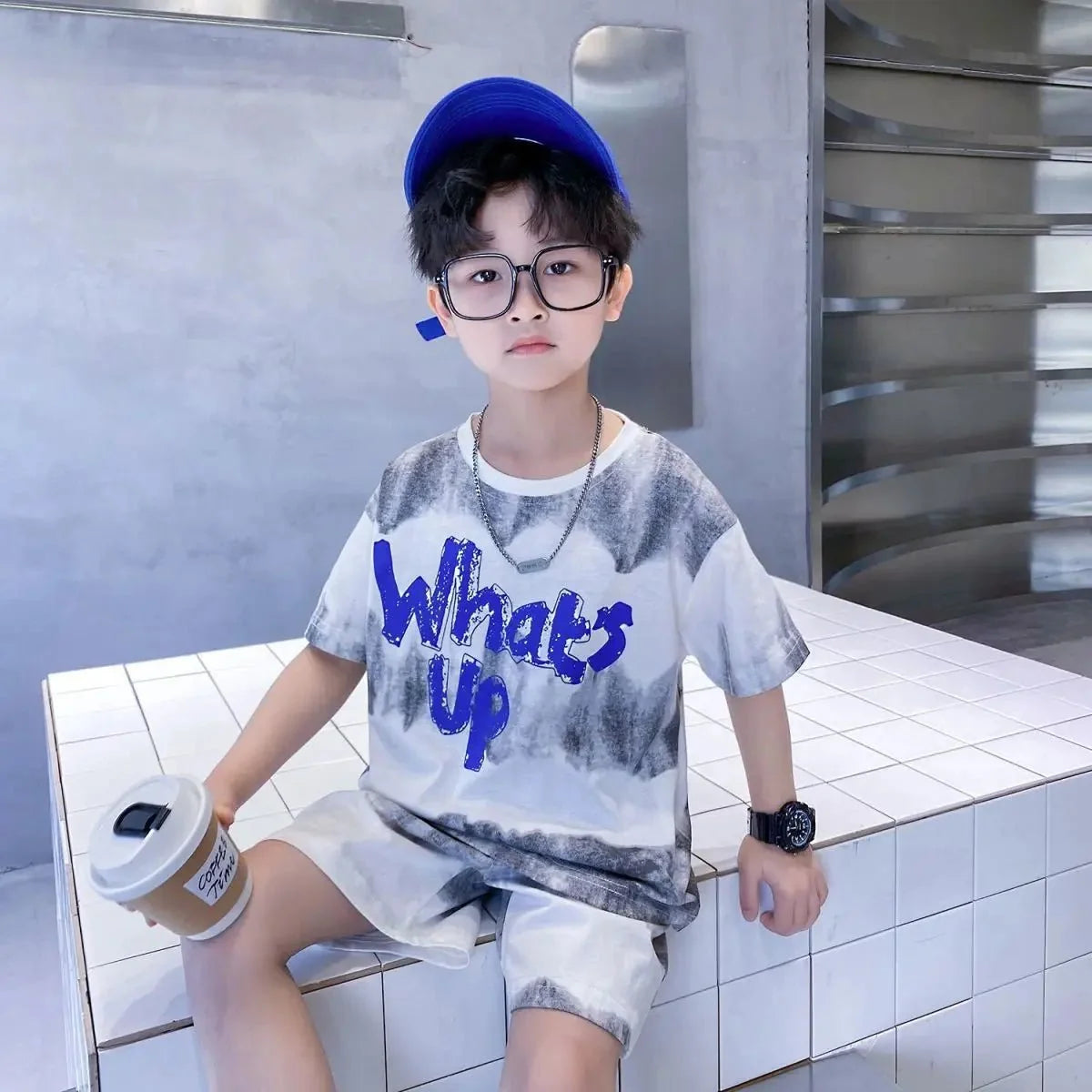 Teenage Boy Set kid clothing Suit Cotton Summer Outing Clothes Top Shorts 2PCS Clothing for Children's - Boys Summer & Party