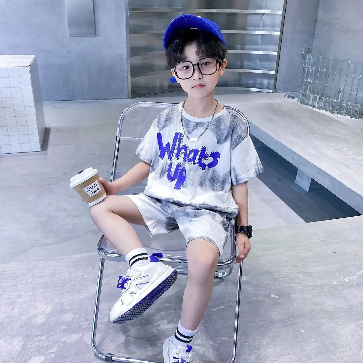Teenage Boy Set kid clothing Suit Cotton Summer Outing Clothes Top Shorts 2PCS Clothing for Children's - Boys Summer & Party