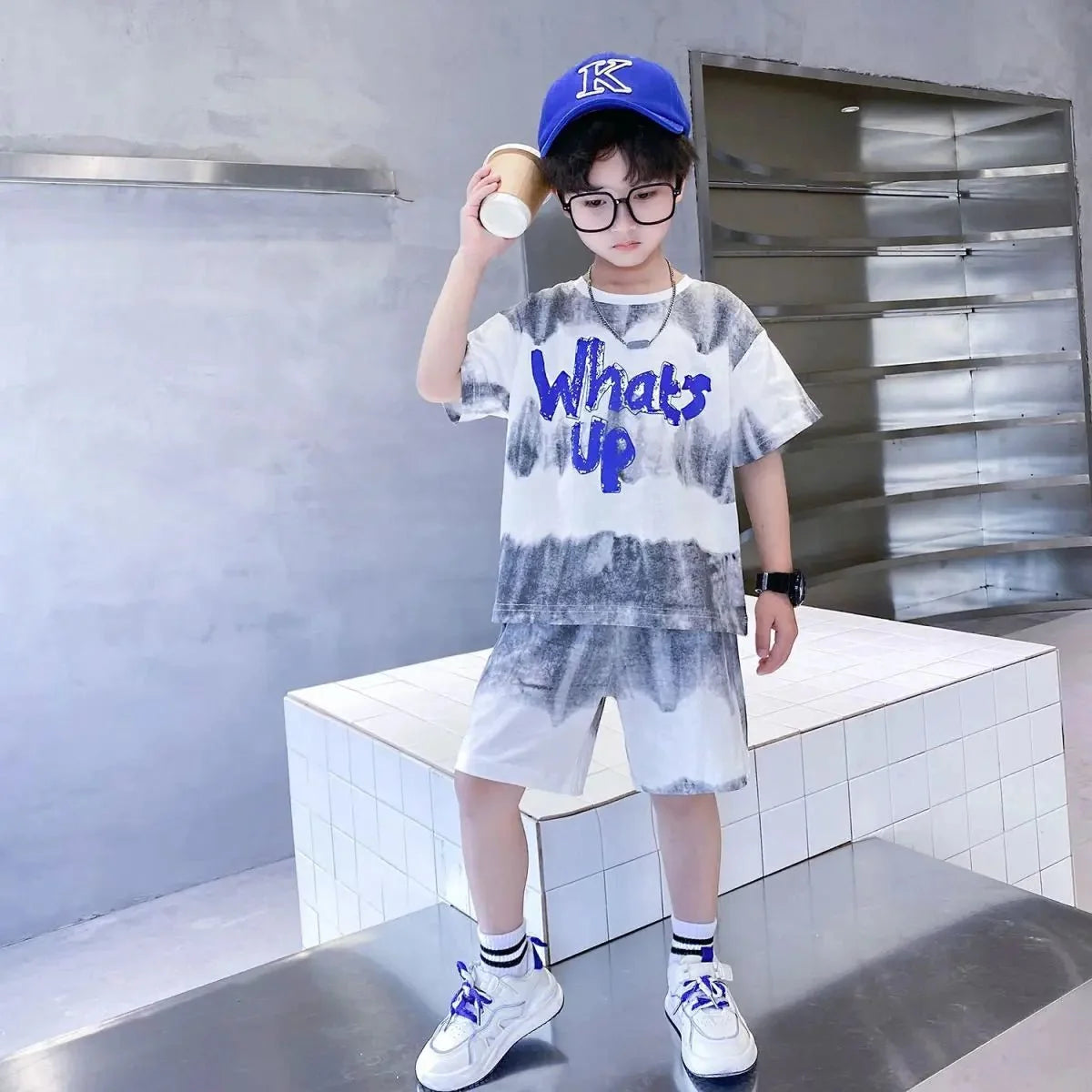 Teenage Boy Set kid clothing Suit Cotton Summer Outing Clothes Top Shorts 2PCS Clothing for Children's - Boys Summer & Party
