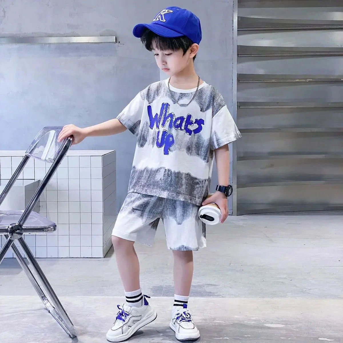 Teenage Boy Set kid clothing Suit Cotton Summer Outing Clothes Top Shorts 2PCS Clothing for Children's - Boys Summer & Party
