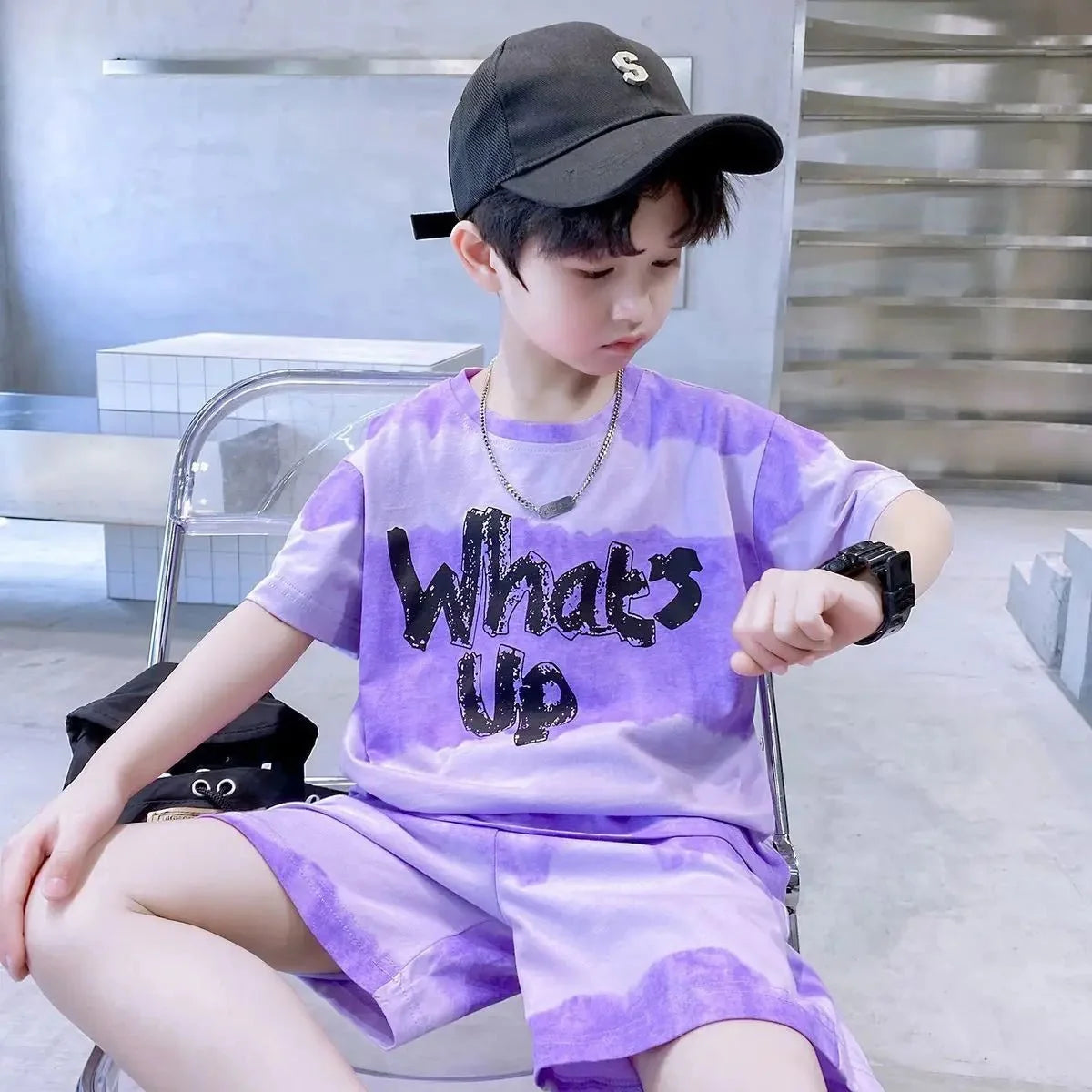 Teenage Boy Set kid clothing Suit Cotton Summer Outing Clothes Top Shorts 2PCS Clothing for Children's - Boys Summer & Party
