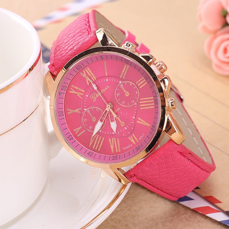 Three eye watches, retro GENEVA, Geneva students, couples, watches, men's belts, quartz trends watches - BaBy's World