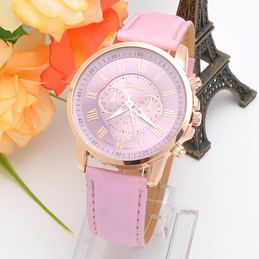 Three eye watches, retro GENEVA, Geneva students, couples, watches, men's belts, quartz trends watches - BaBy's World